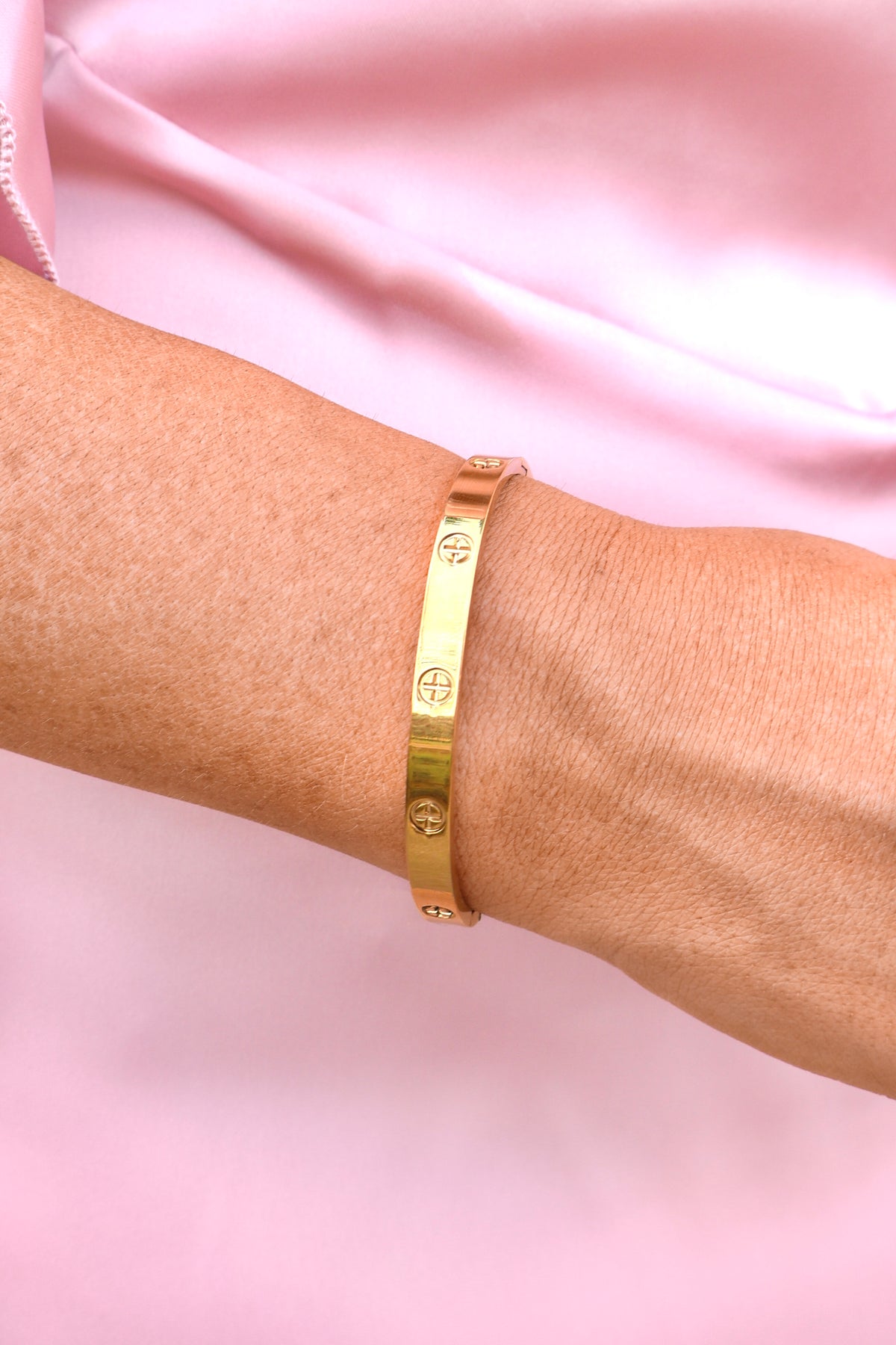 Try It Out Gold Dip Screw Detail Bracelet-ACC BRACELET