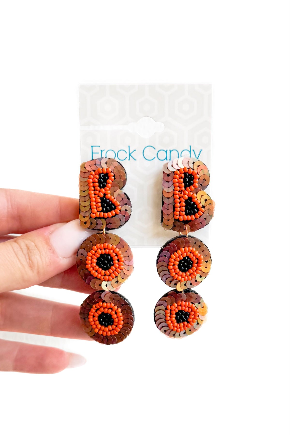 Keep It Spooky Beaded Boo Earrings-ACC EARRING