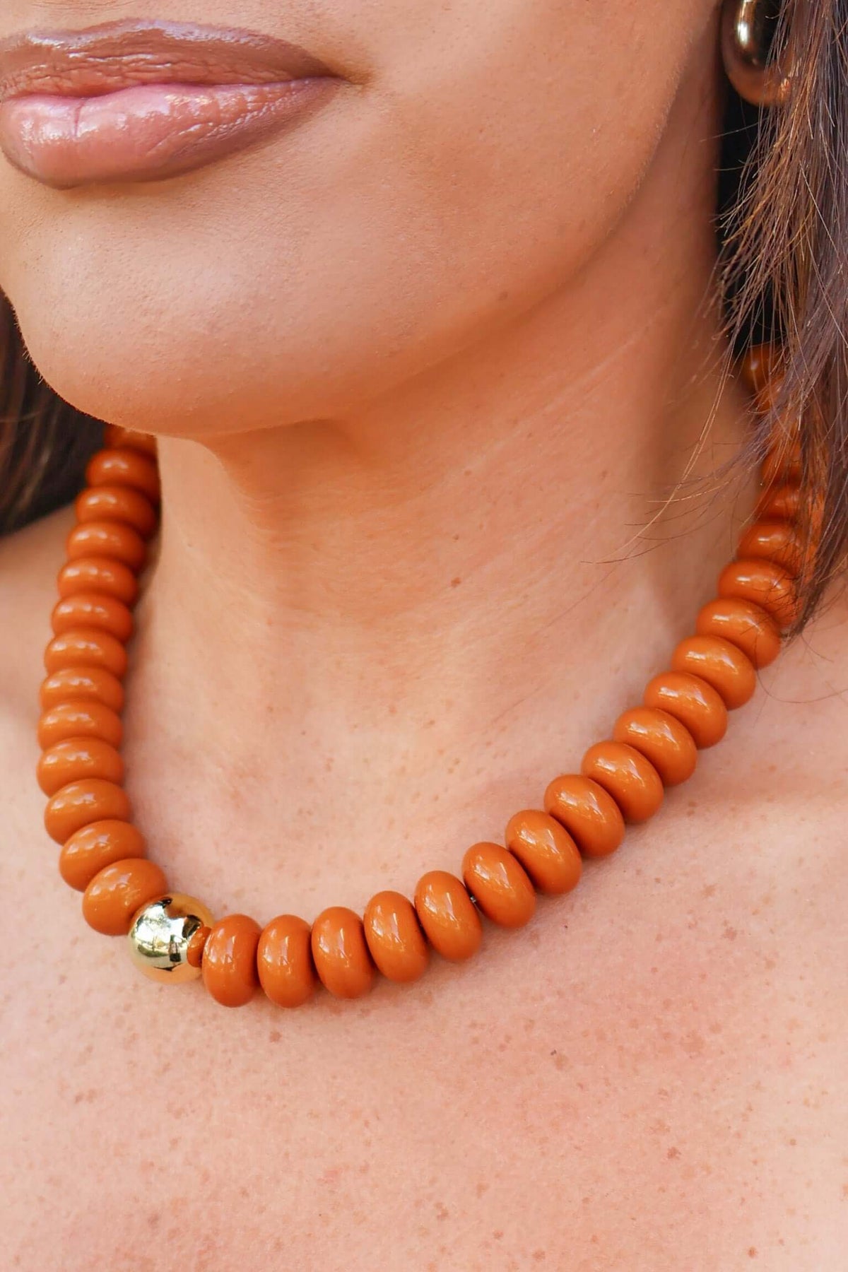 Natural Element Chunky Beaded Necklace