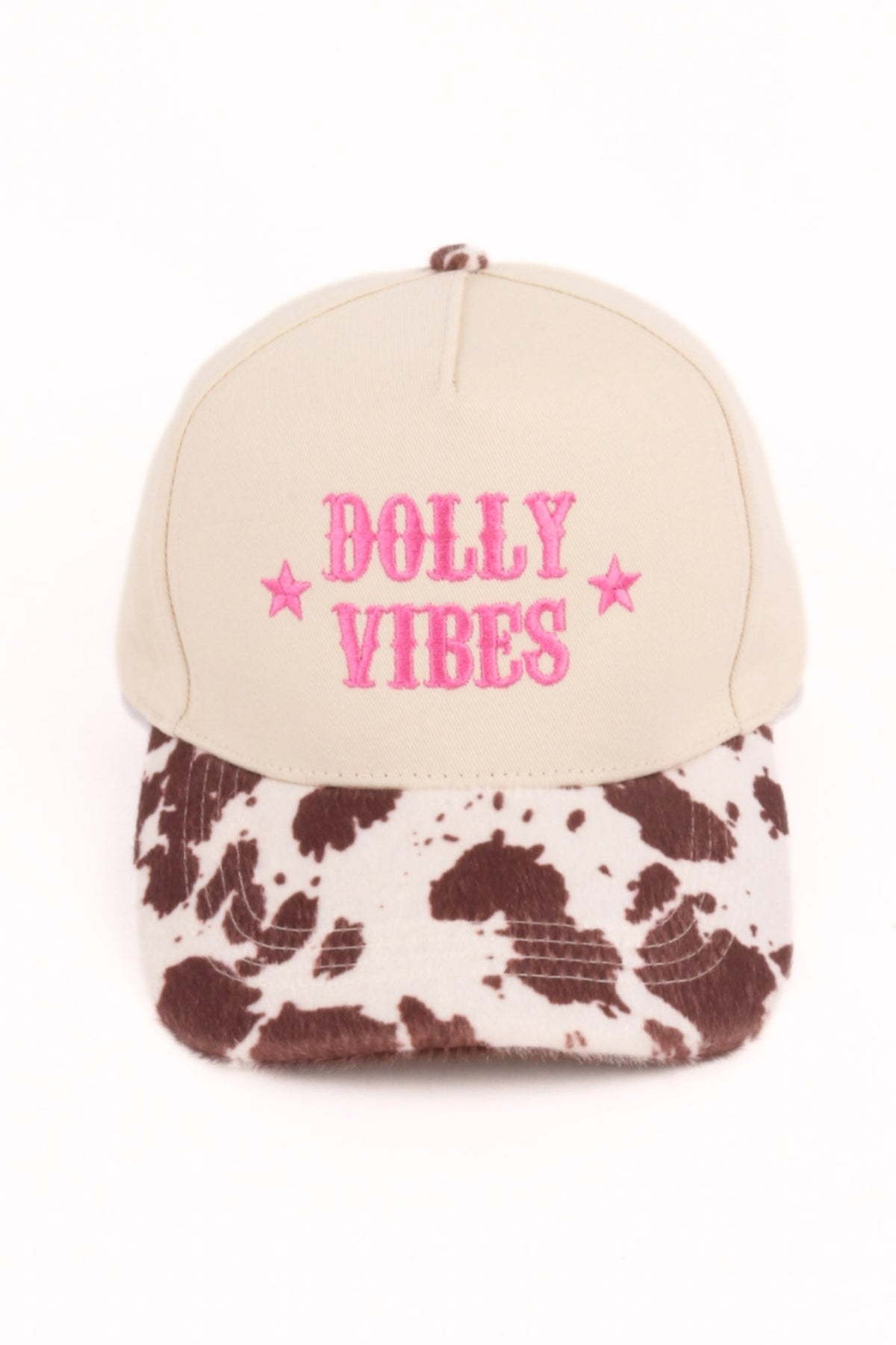 Dolly Vibes Cow Print Baseball Cap in Brown