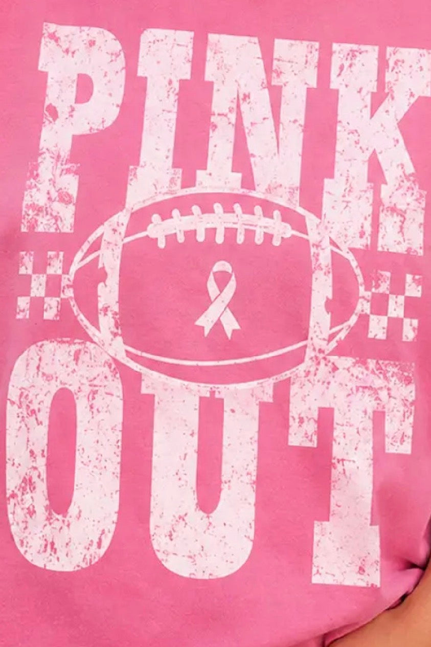 Pink Out Football Graphic Tee - close-up