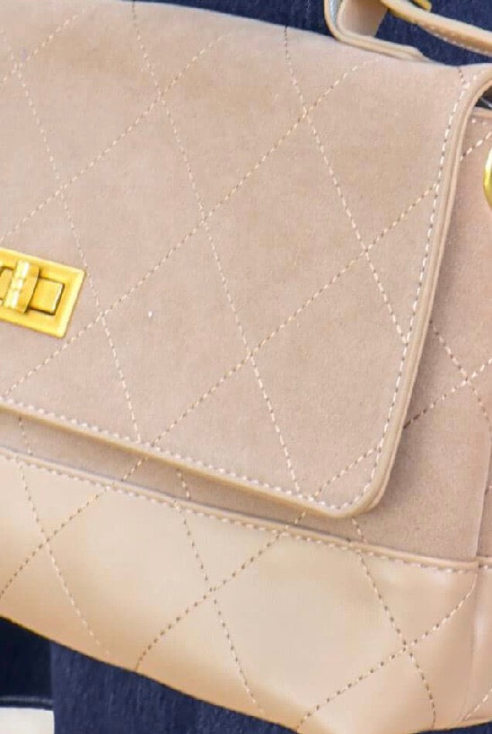 Always Ready Quilted Stitch Detail Top Handle Handbag - close-up