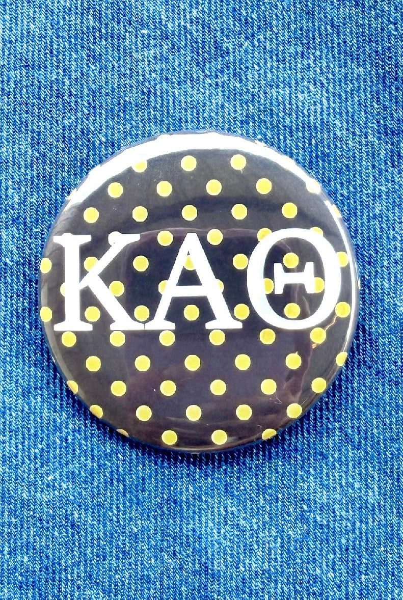 KAT Polka Dot Greek Small Gameday Button close-up