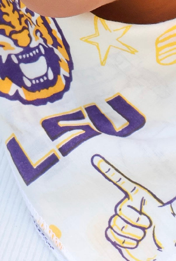 Team Pride LSU Gameday Icons Bandana - close-up