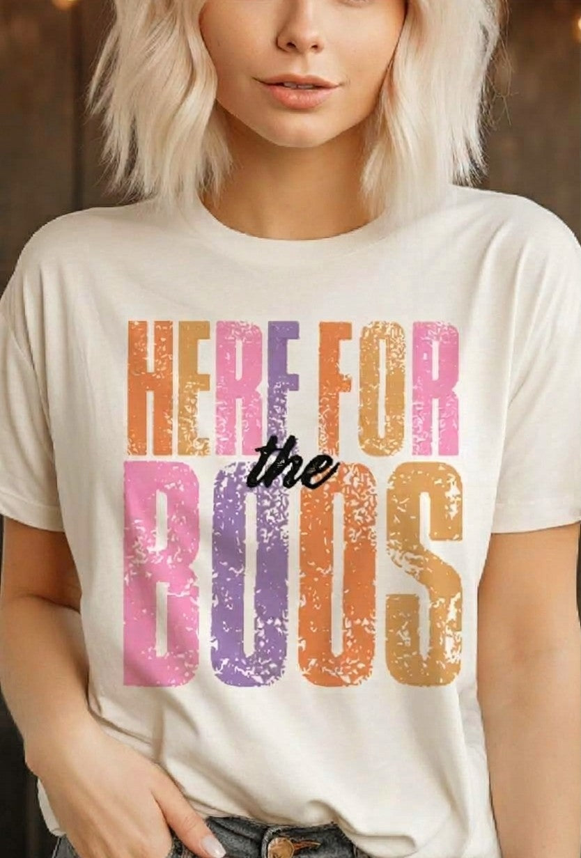 Only Here for the Boos Halloween Tee in White