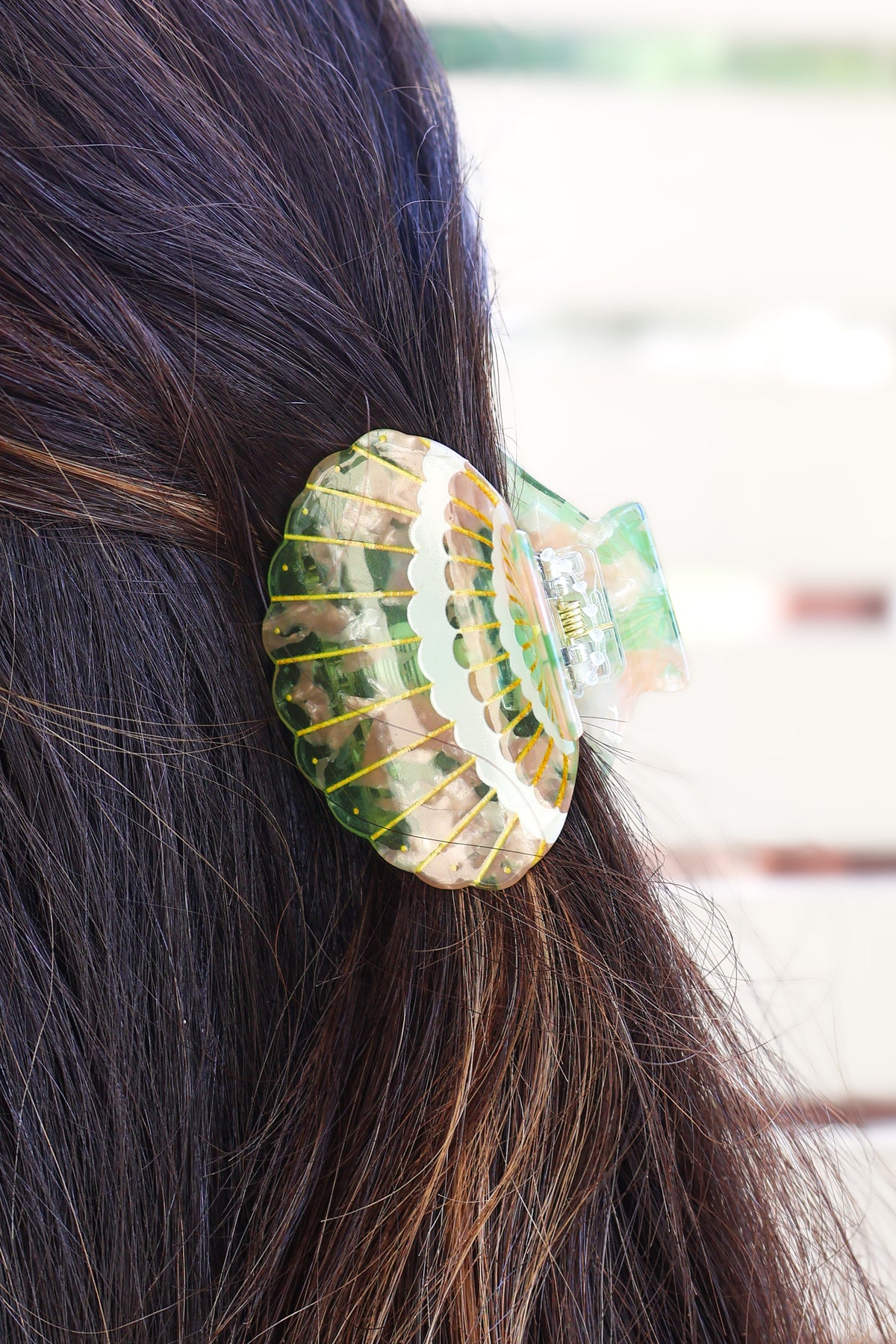 Sunsets and Shorelines Marbled Seashell Hair Clip-ACC HAIR CLIP
