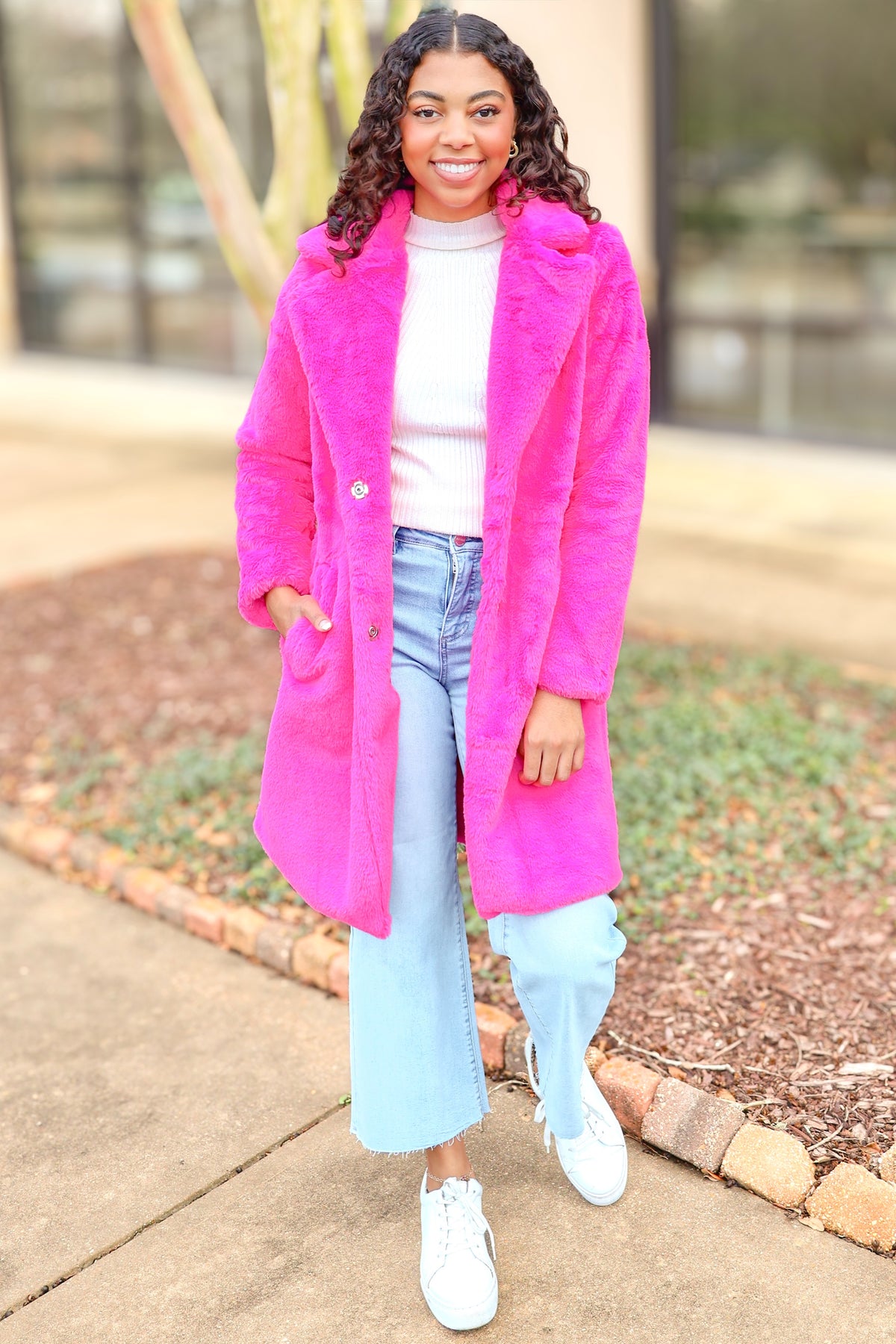 With or Without You Faux Fur Trench Coat-TOP WINTER JACKET