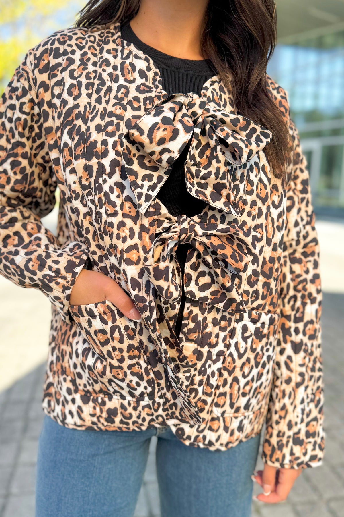 Can't Stop Me Bow Front Jacket-TOP JACKET LIGHT