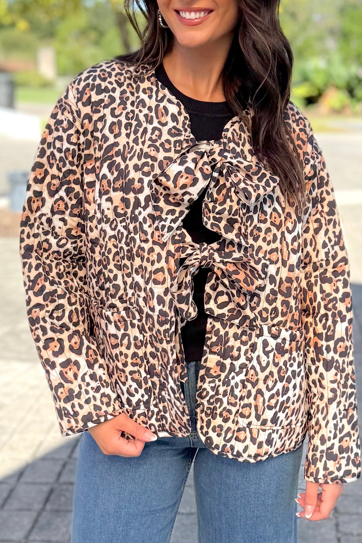 Can't Stop Me Bow Front Jacket-TOP JACKET LIGHT