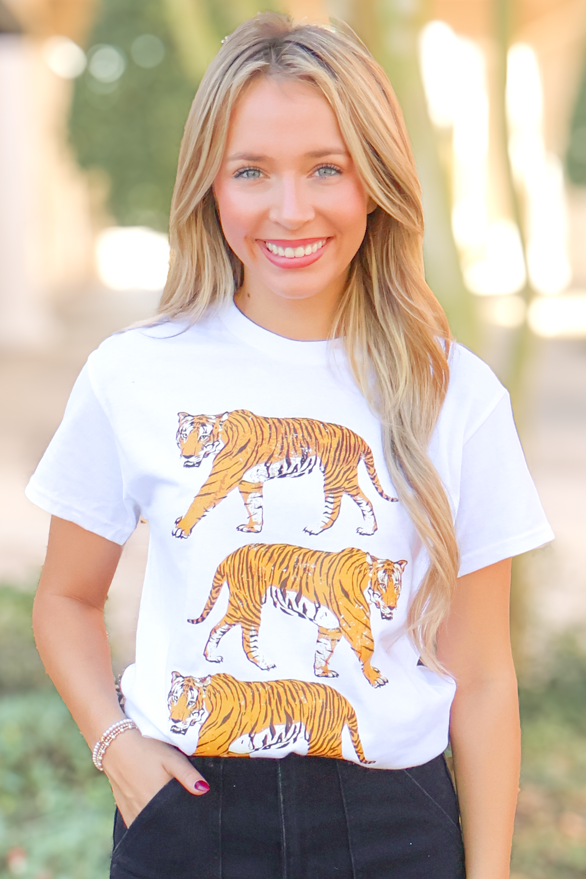In the Winning Mindset Tiger Tee in White-TOP S/S PRINT