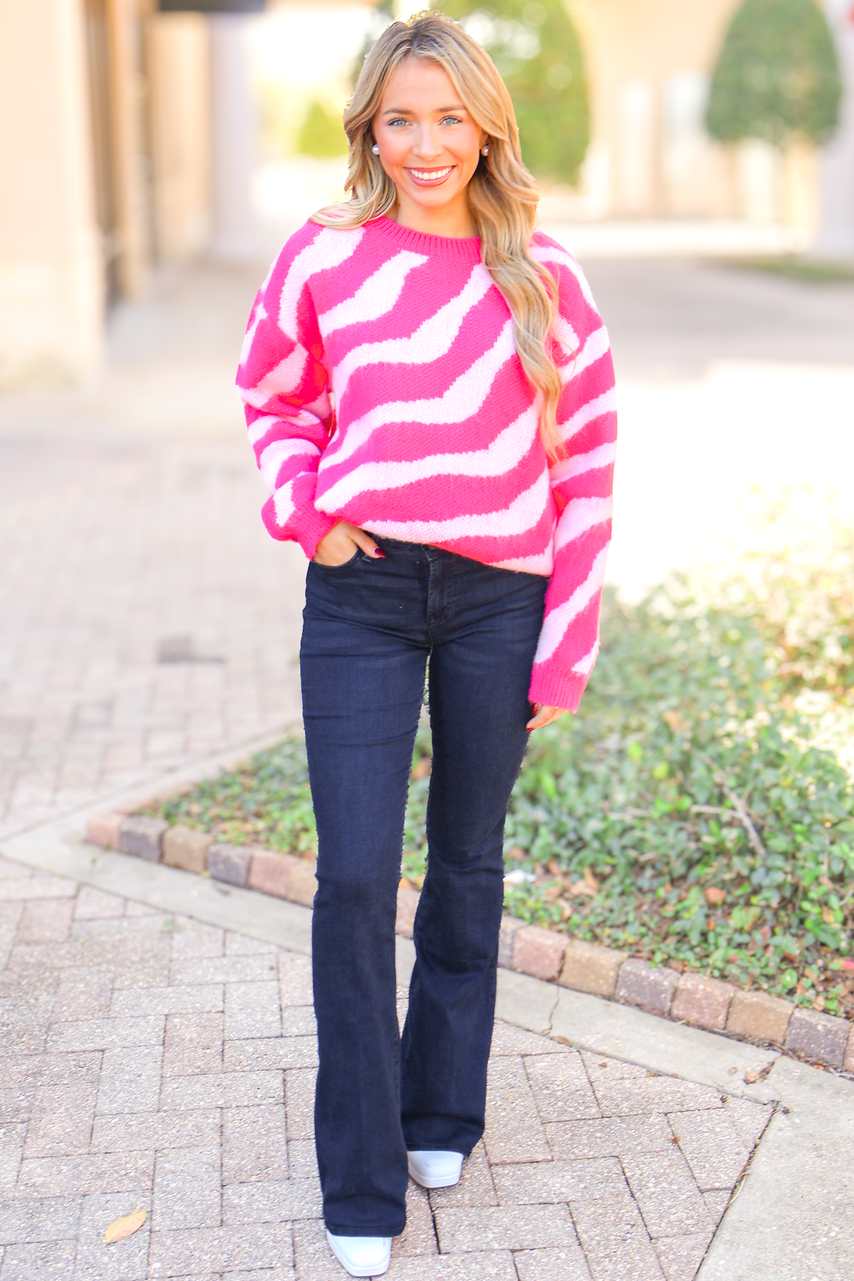 Nothing to Explain Fuzzy Swirl Sweater-TOP WINTER SWEATER