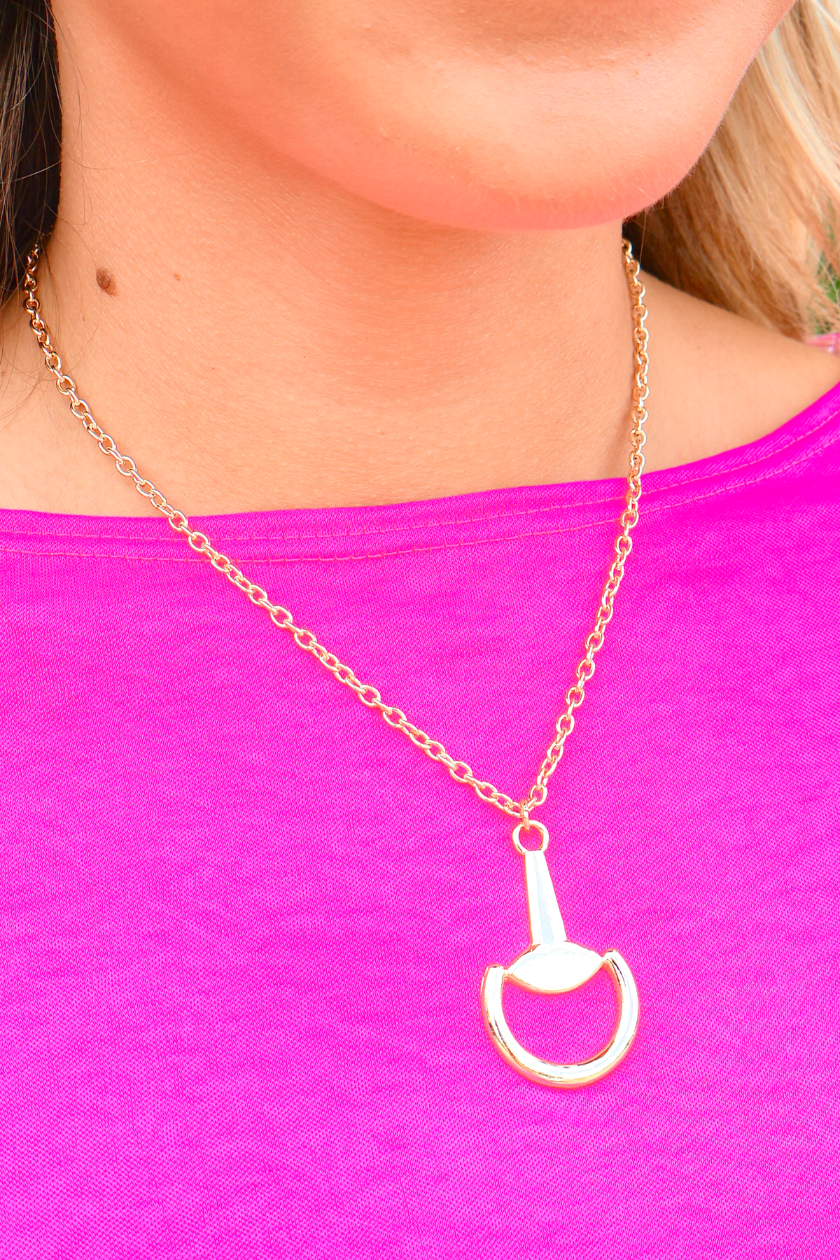 Trust What You Know Polished Horsebit Drop Chain-ACC NECKLACE