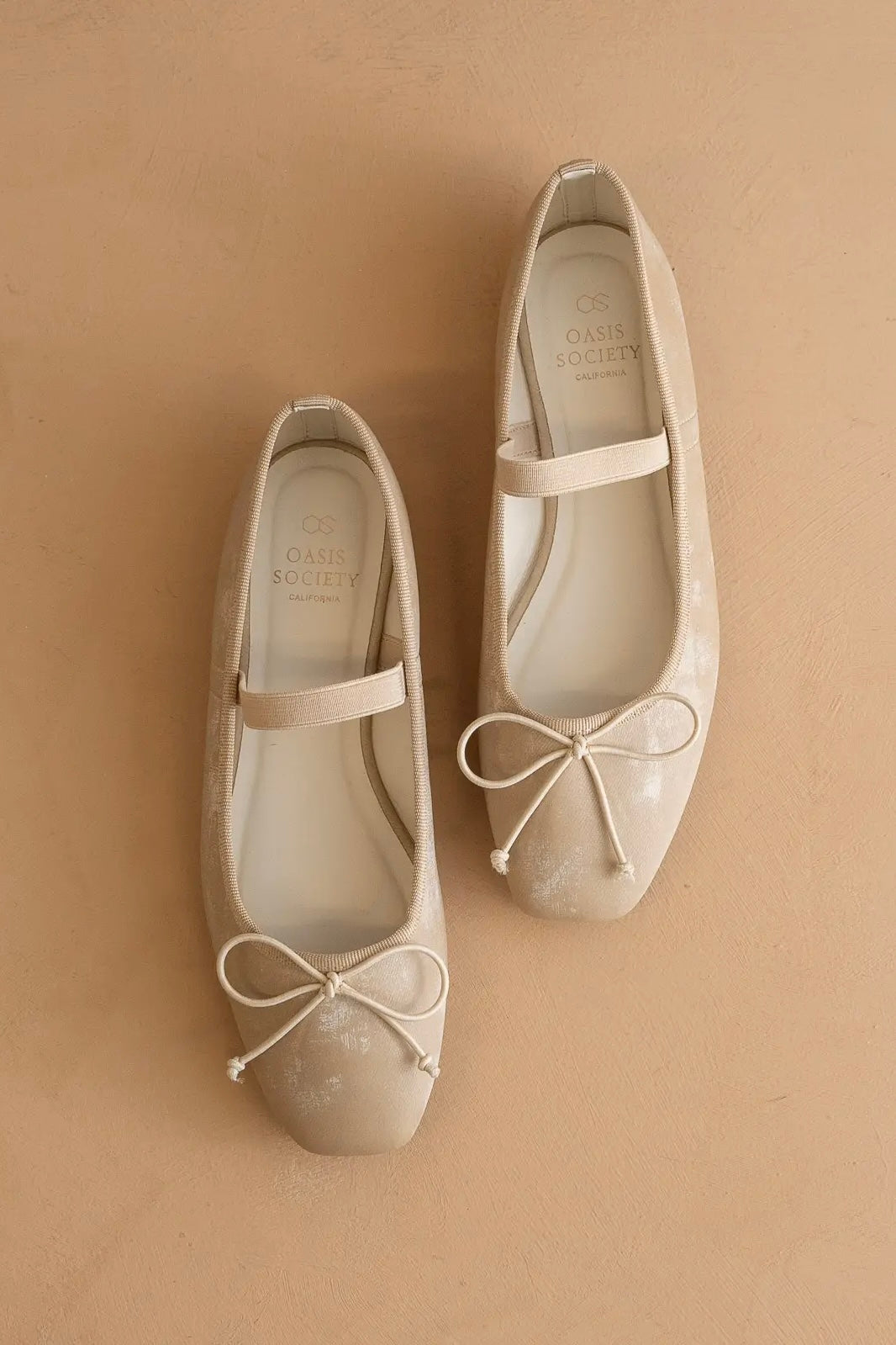 Naturally Chic Velvet Suede Ballet Flat in Beige