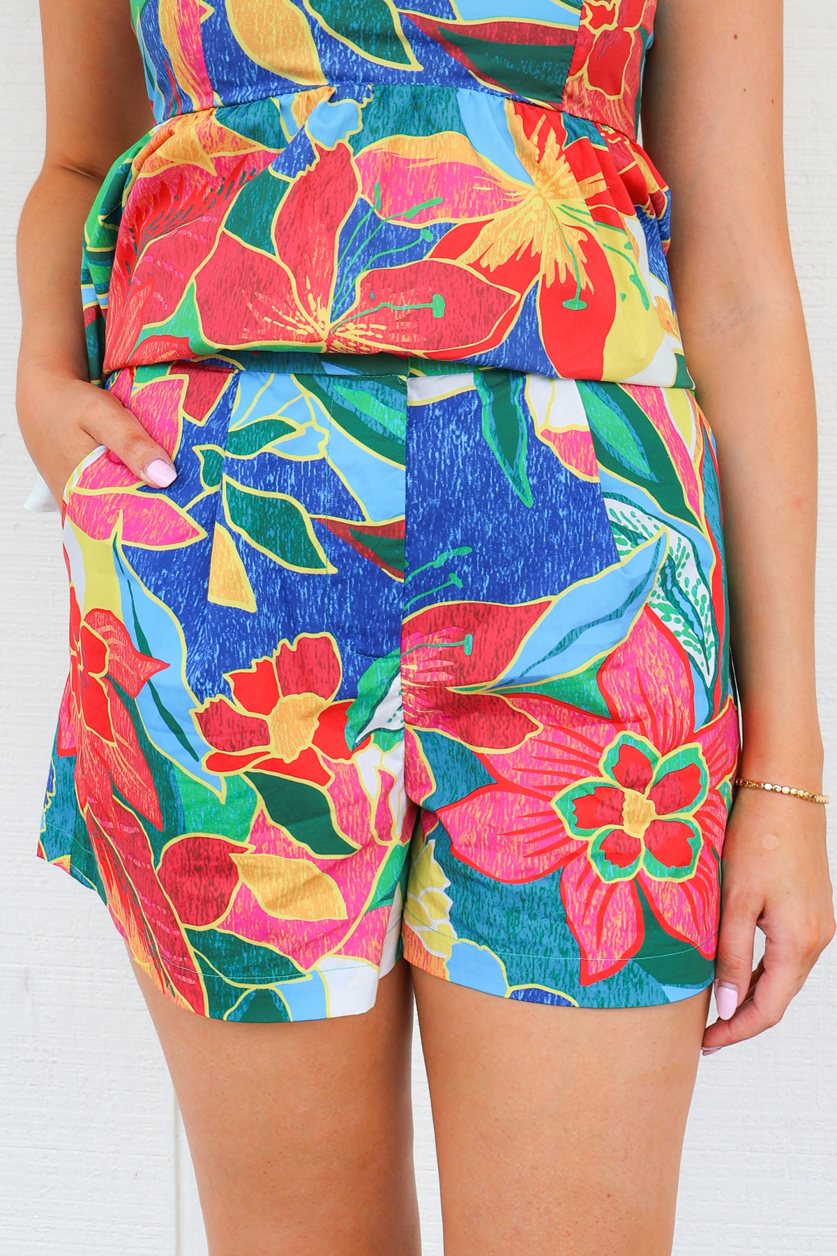 Tropical Touch High Rise Printed Shorts-PANT SHORT