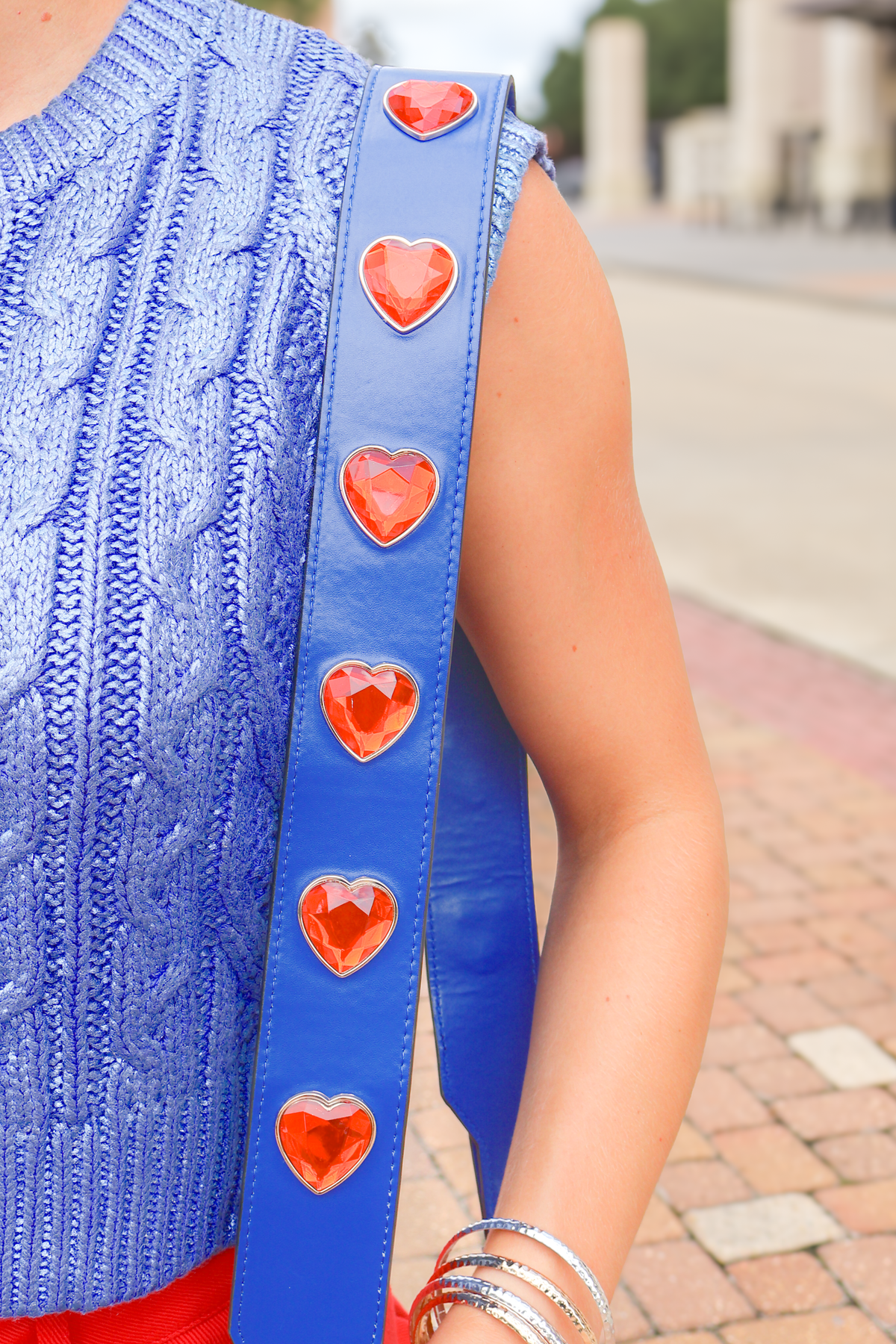 Love of the Game Heart Bag Strap in Royal-HANDBAG STRAP