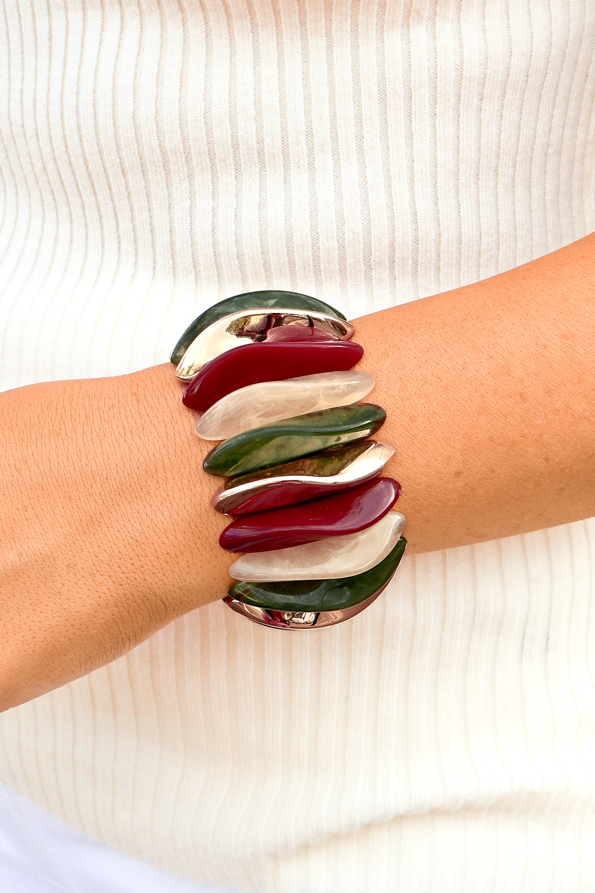 Back Away Long Bead Stretch Bracelet-ACC BRACELET