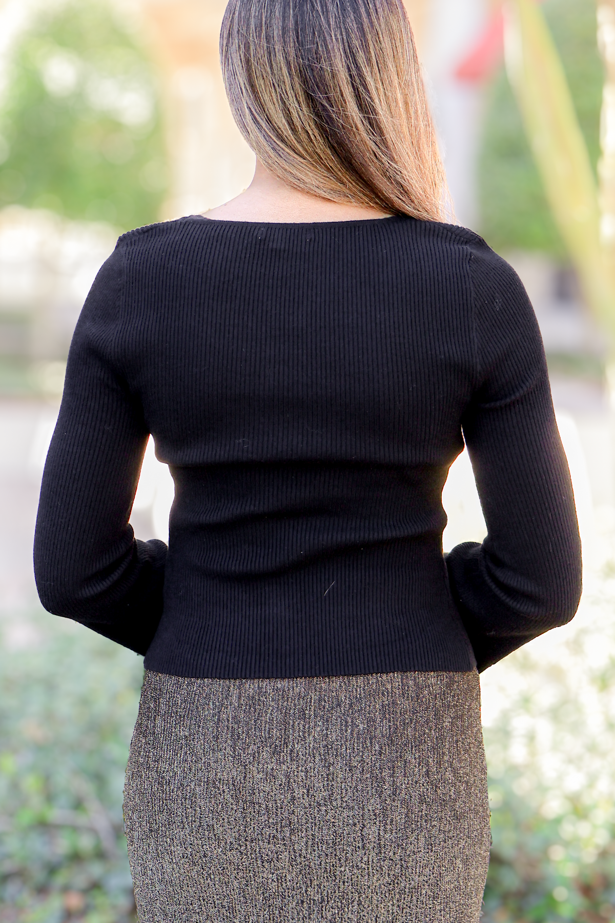 Wherever We Go Square Neck Ribbed Top-TOP L/S SOLID