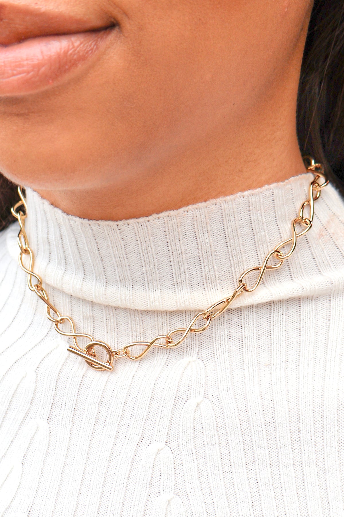 In a Good Mood Twist Chain Necklace-ACC NECKLACE