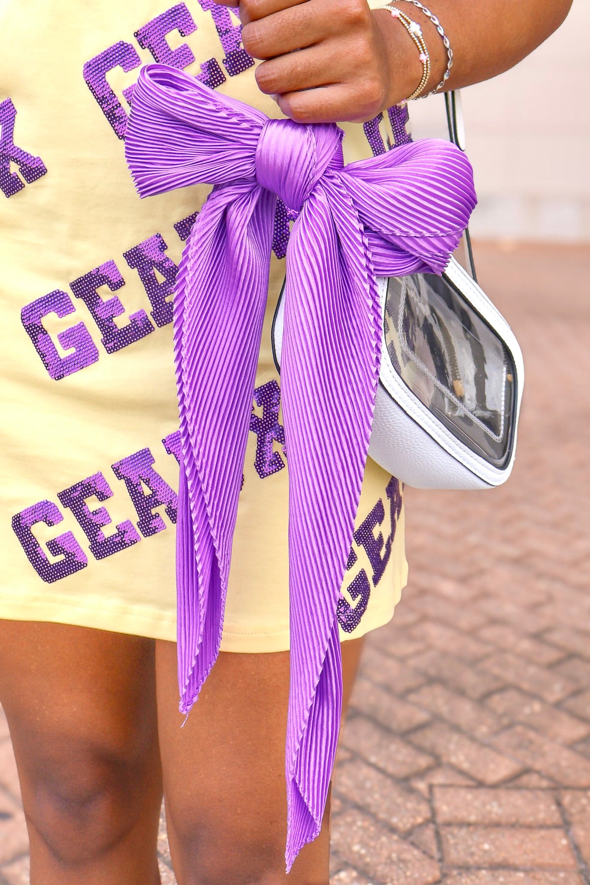Purple Pleated Scarf