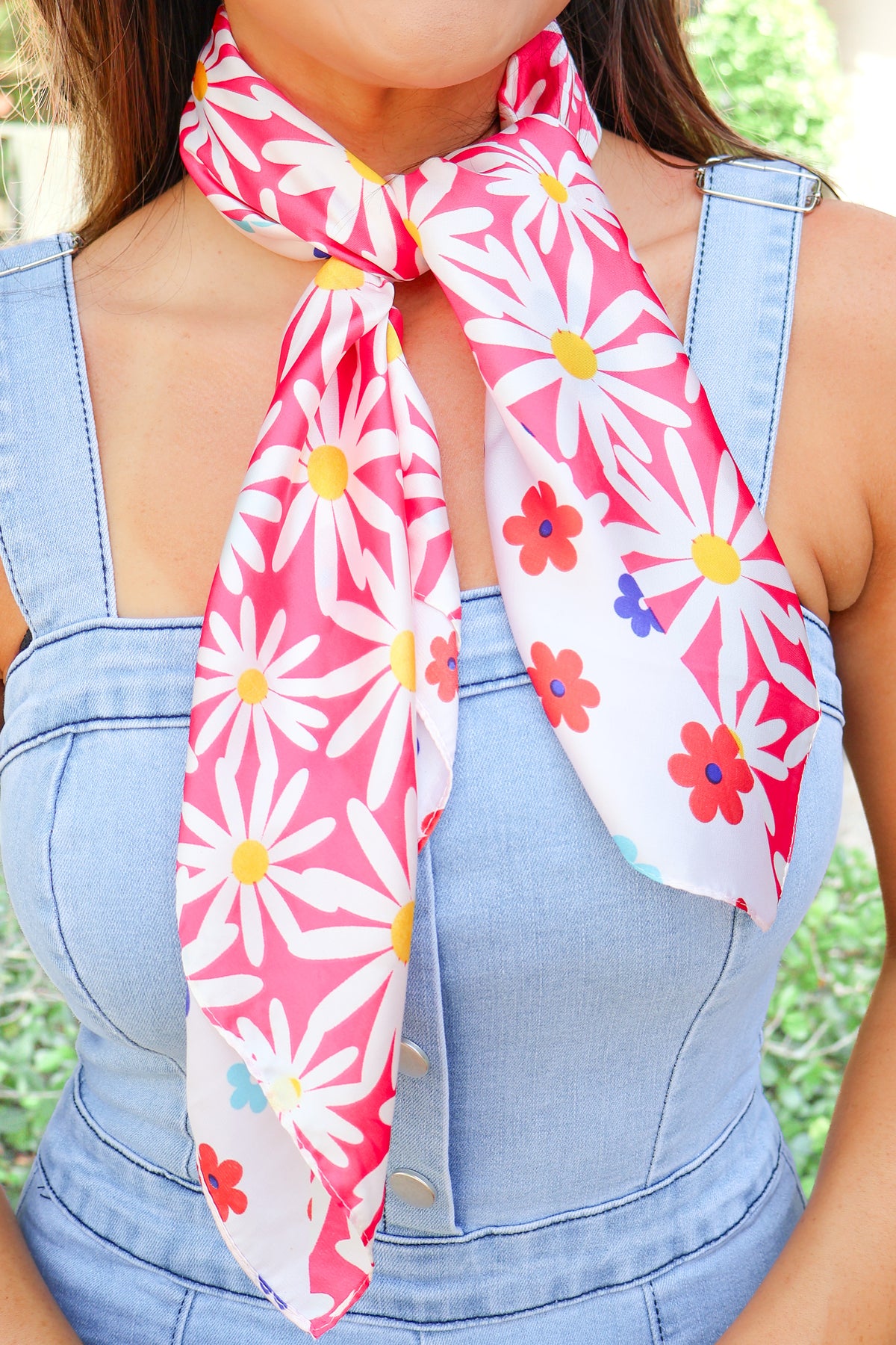 On Your Side Floral Satin Scarf-ACC SCARF SPRING