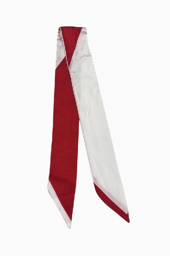 Winner Takes It All Crimson and White Twilly Scarf