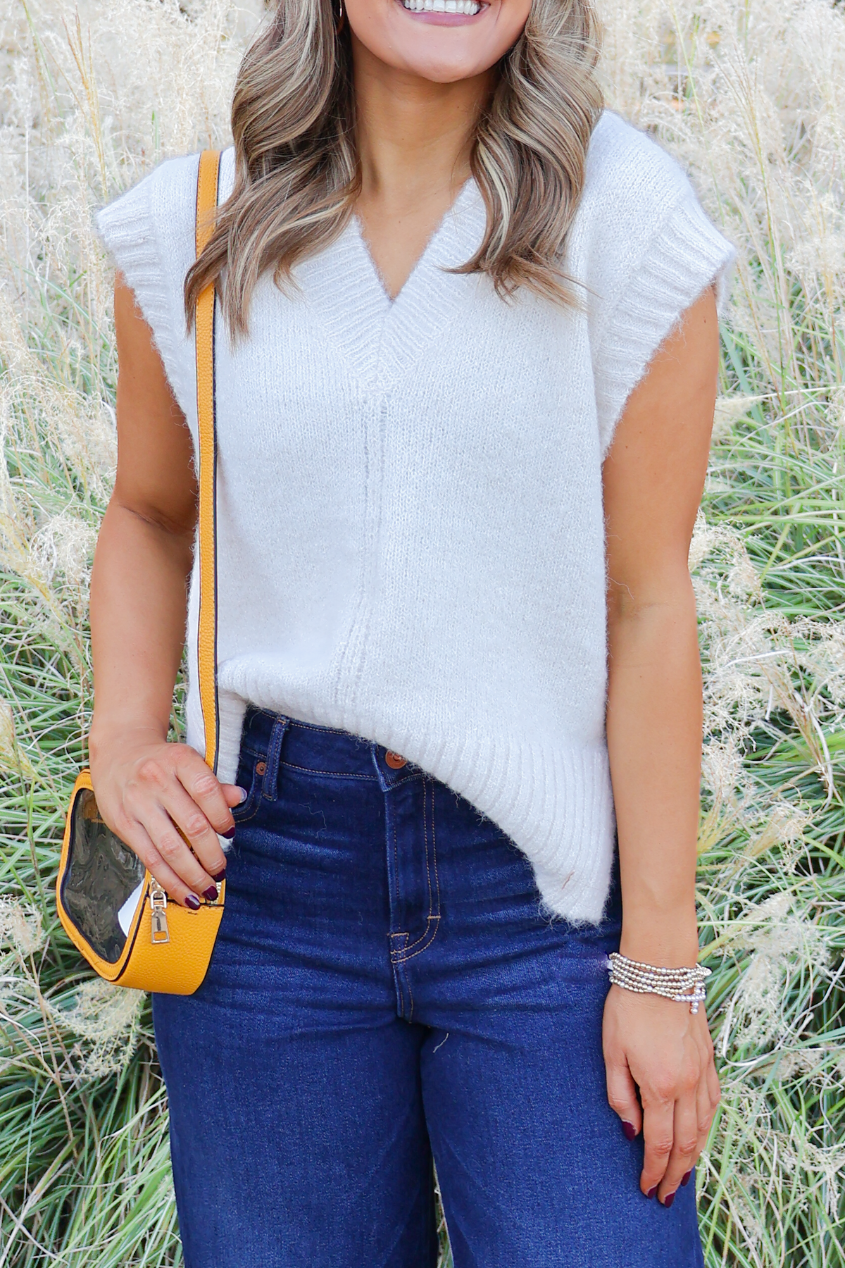 Searching For You V-Neck Sweater Vest Size M/L-TOP VEST