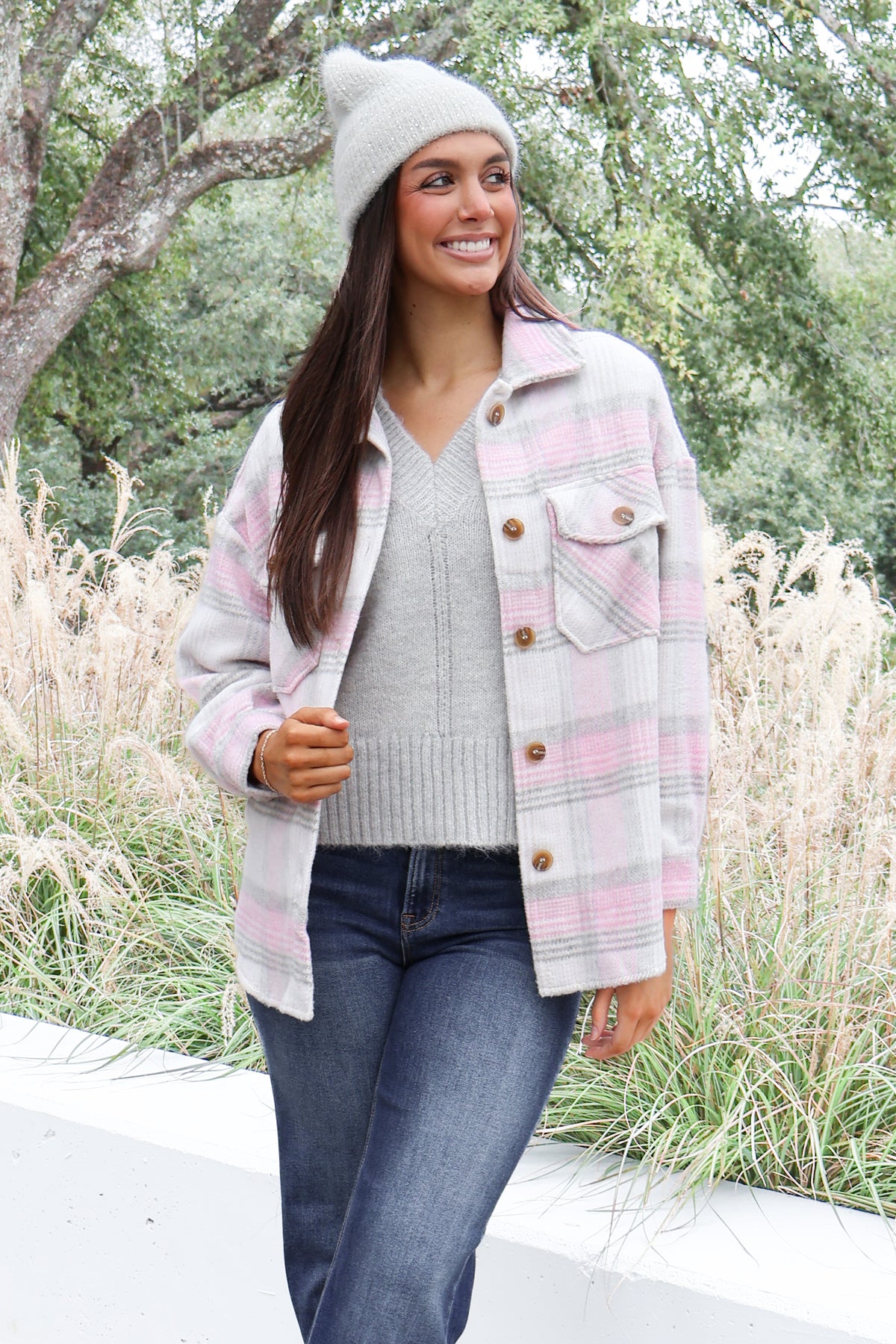 Things Change Plaid Button Up Jacket-TOP JACKET LIGHT
