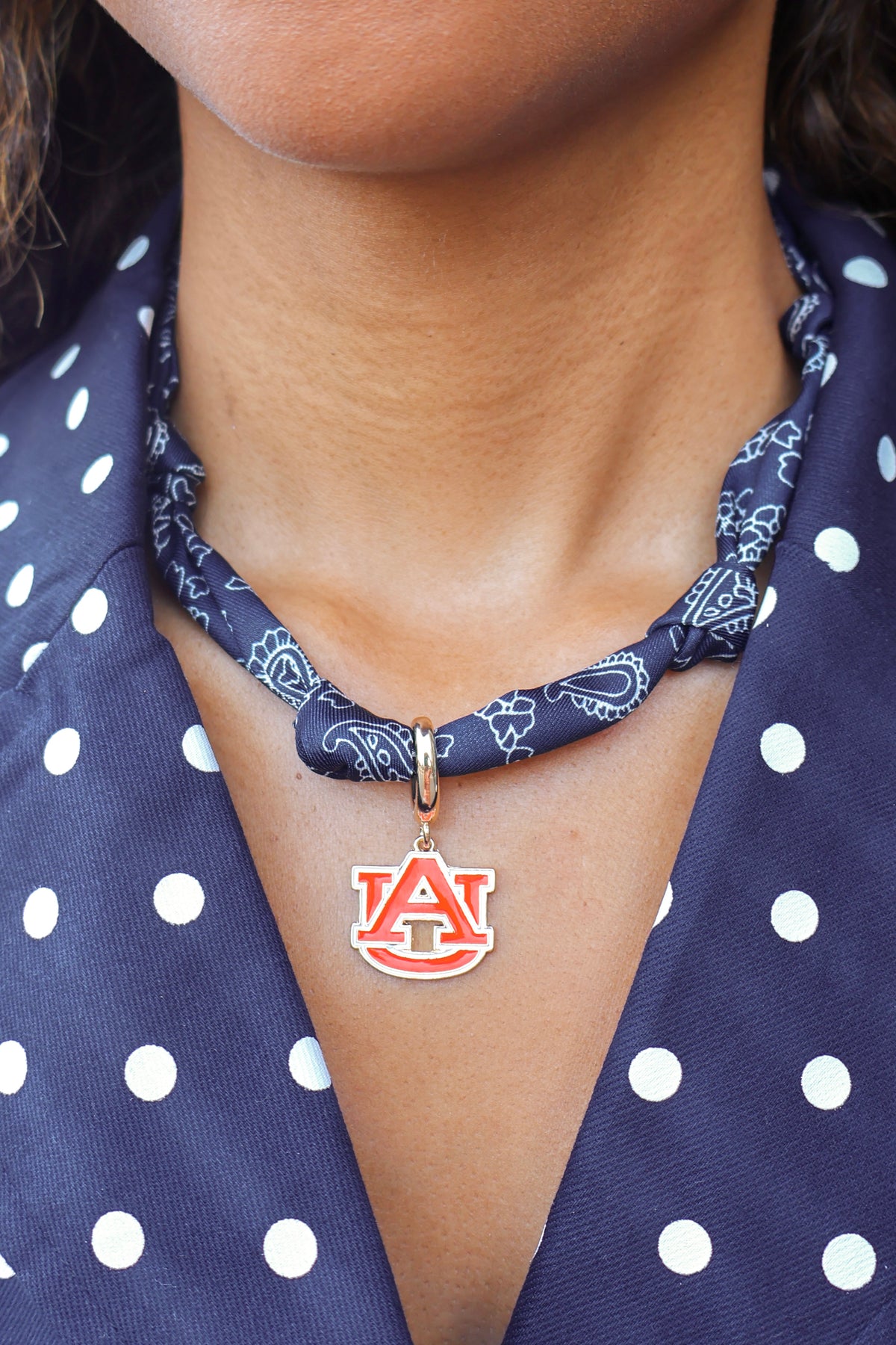 One For The Team Auburn Logo Scarf Necklace-ACC NECKLACE