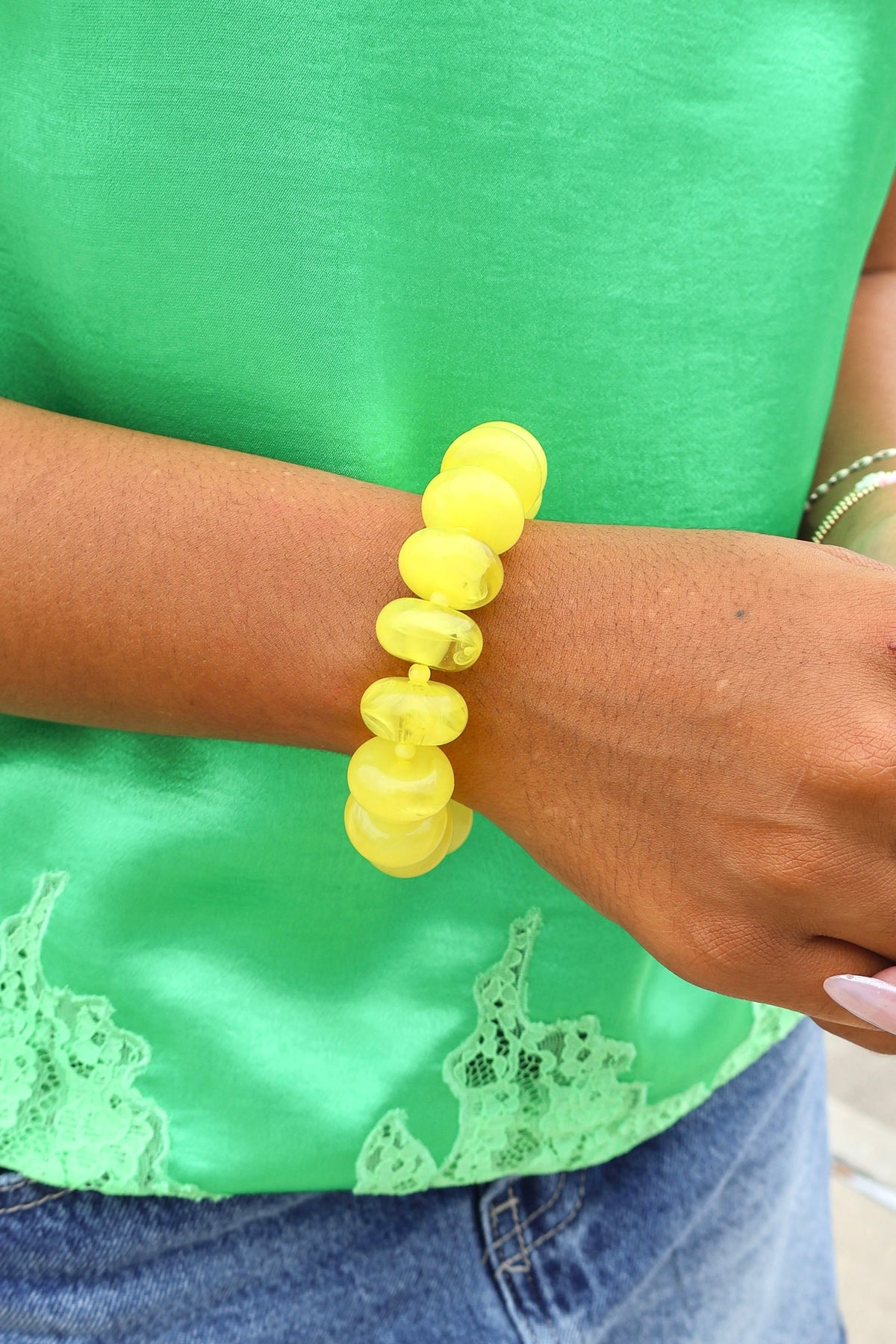 Set the Scene Beaded Bracelet in Yellow