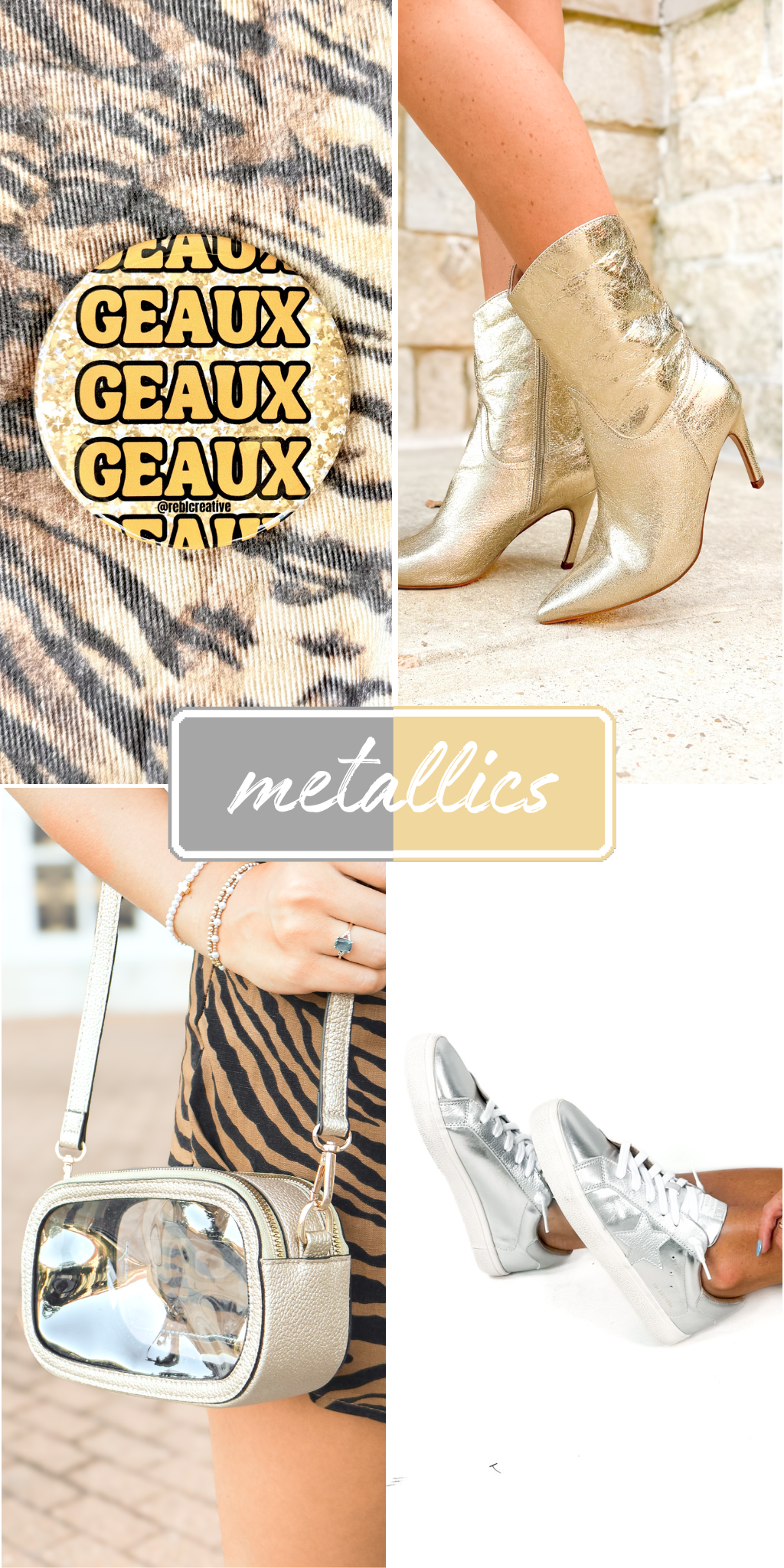shop metallic gameday styles