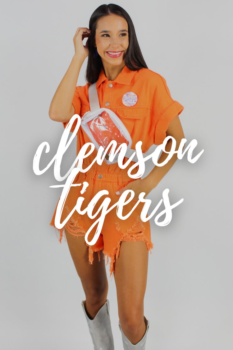 PREORDER*-Orange Iridescent 'Clemson Tigers' Tank Dress – Queen of Sparkles