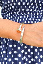 About Time Two Tone Nail Hinge Bracelet-ACC BRACELET