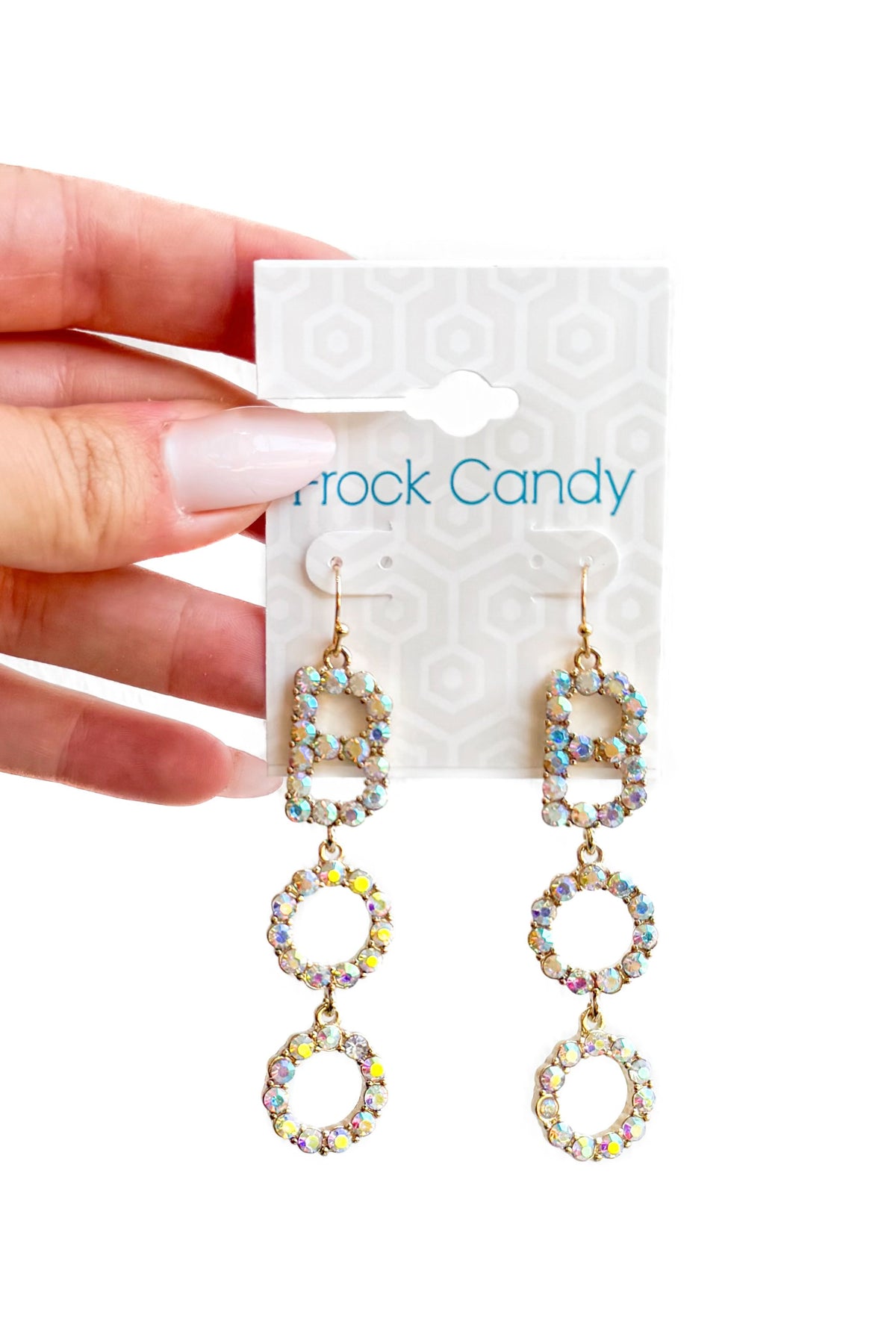 Full Moon Rhinestone Boo Drop Earrings-ACC EARRING