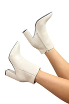 On The Low Simple Pointed Toe Booties in Ivory-SHOE BOOT ANKLE
