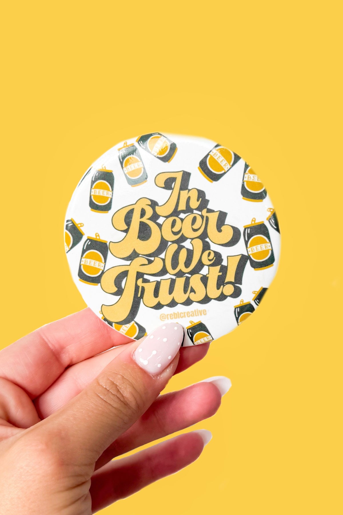 In Beer We Trust Gameday Button in Black-ACC PIN