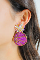 Three Pointer Beaded Basketball Earrings by Golden Lily-ACC JEWELRY LSU