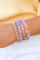 More Than Happy Clover Charm Bracelet Set in Periwinkle-ACC BRACELET