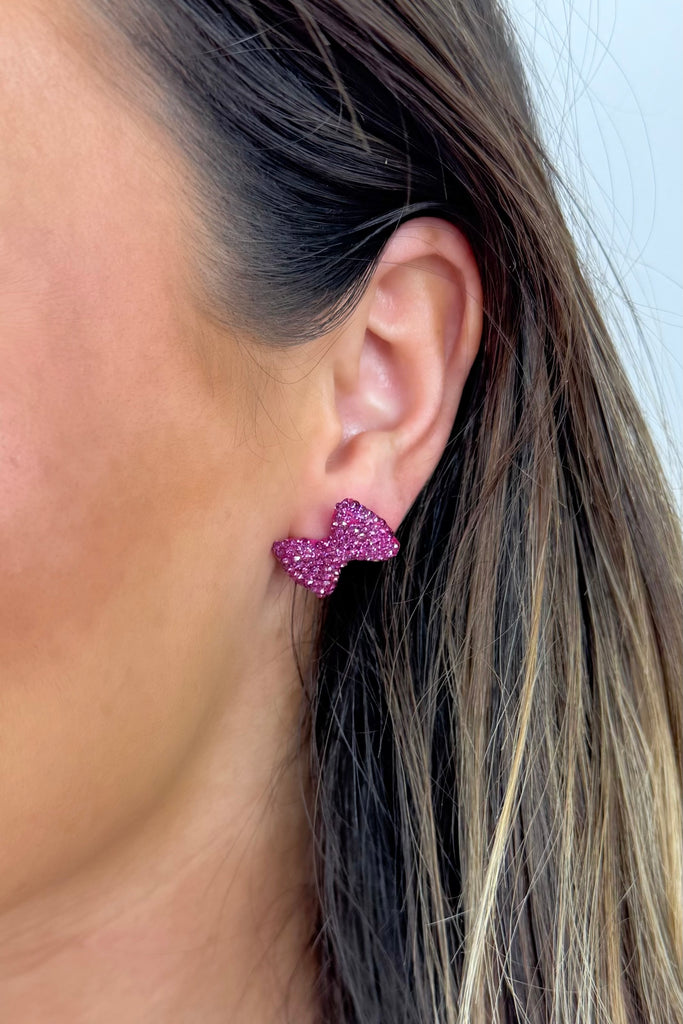 small rhinestone bow earrings