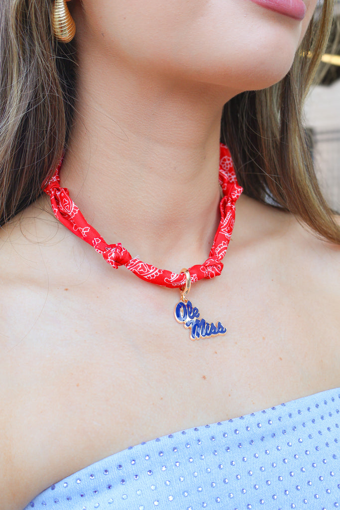 Ole miss scarf necklace 