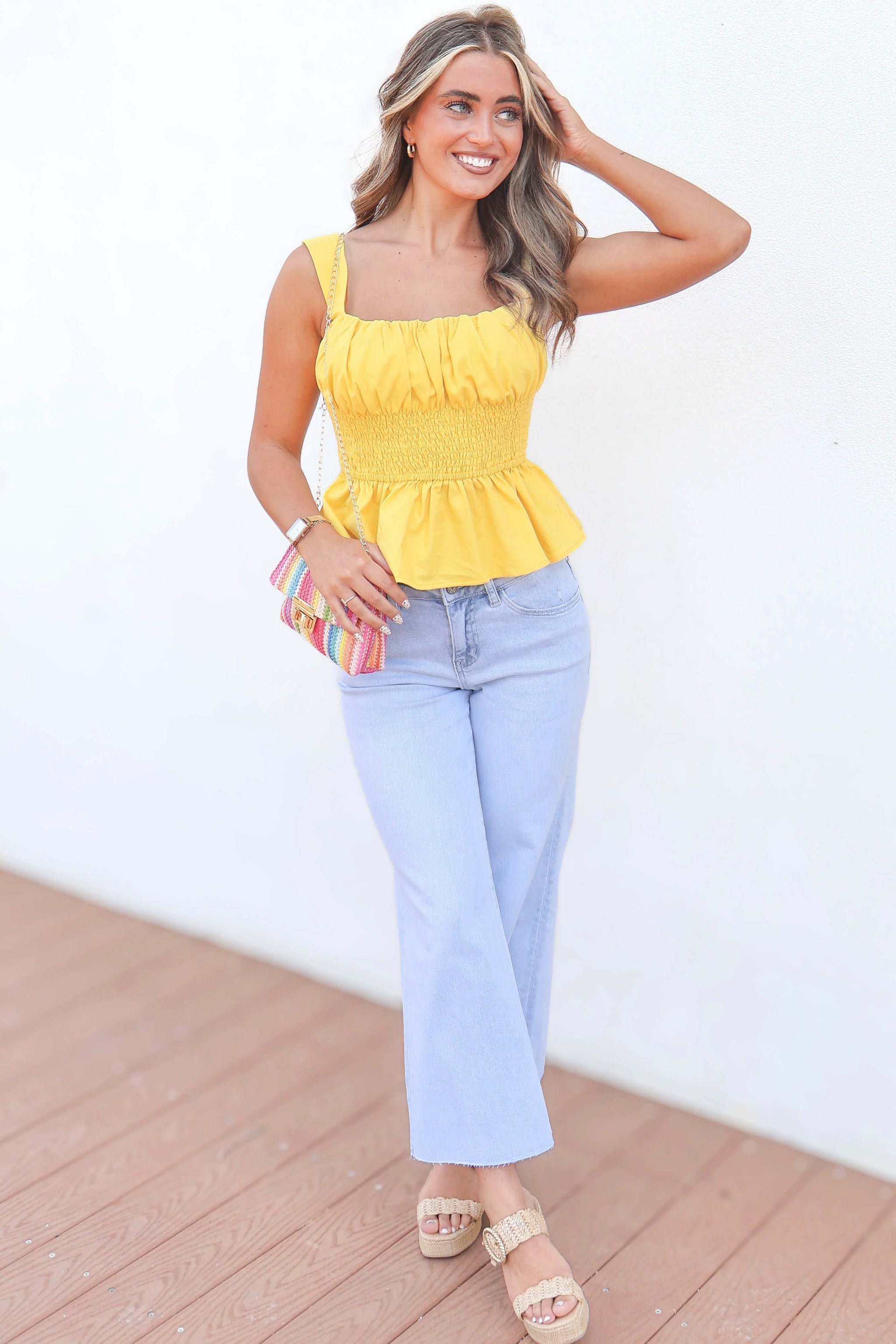 トップス The Barnnet Crepe Peplum Sleeveless Top The Barnnet(ザ・バーネット) Crepe Peplum Sleeveless Top ー