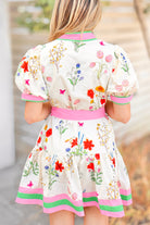 All Up to You Floral Trim Button Down Dress Size L-DRESS CASUAL PRINT