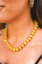 Against All Odds Marble Beaded Necklace in Yellow