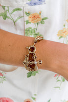 The Upper Hand Detailed Cross Double Chain Bracelet-ACC BRACELET