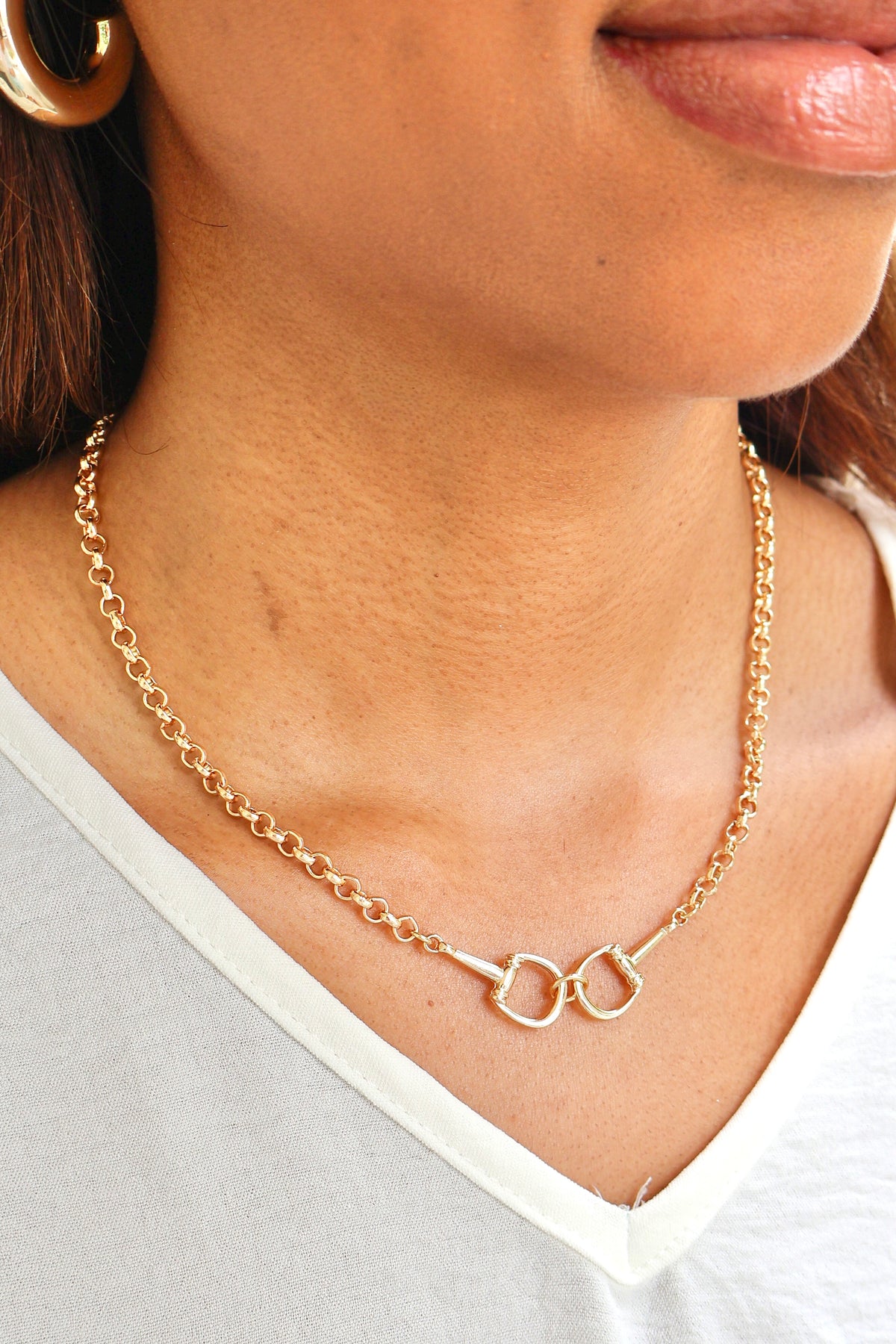 Off Duty Double Horsebit Chain Necklace-ACC NECKLACE