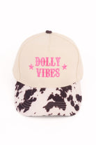 Dolly Vibes Cow Print Baseball Cap in Black
