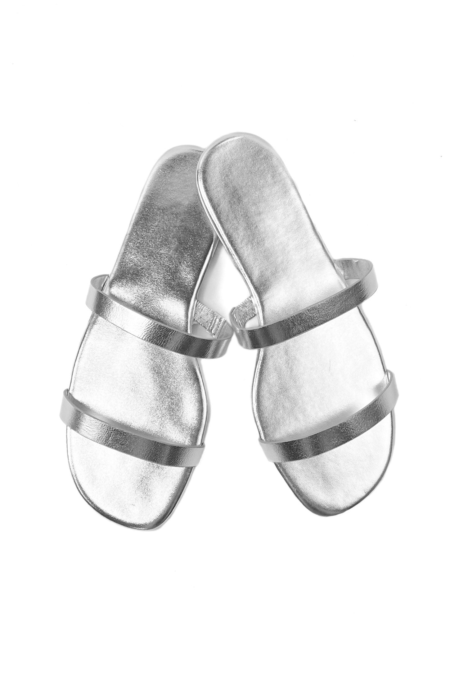 Summer Delight Patent Sandals in Silver - Frock Candy