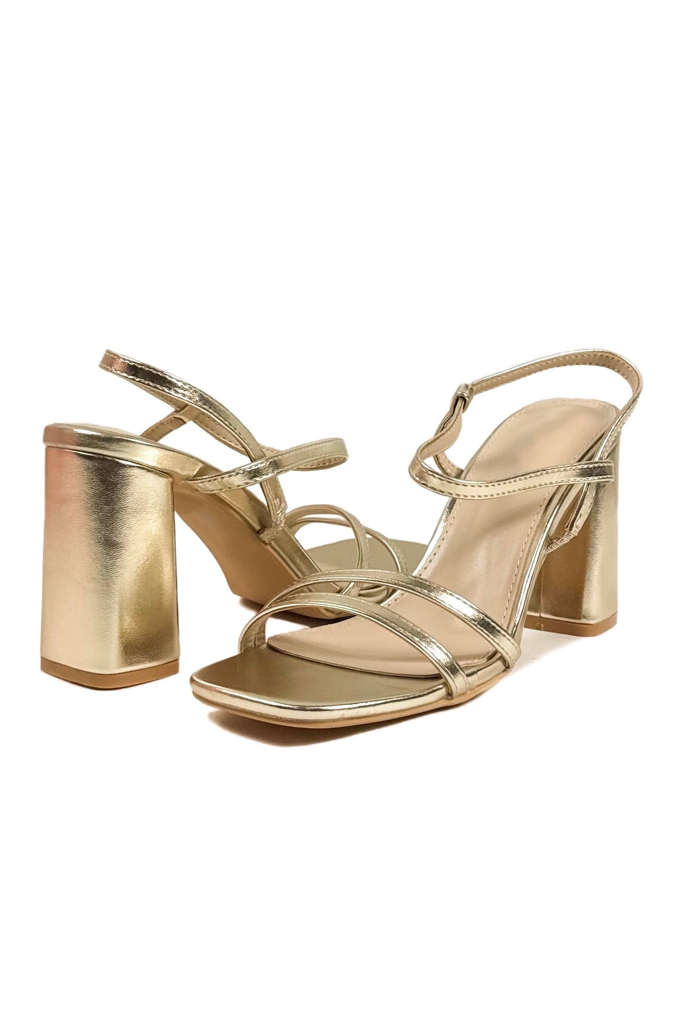 Gold mini heels sale