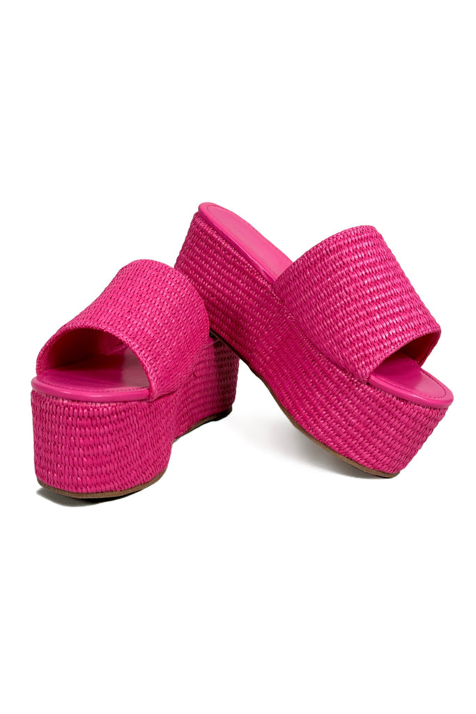 Seaside Style Flatform Sandals in Hot Pink