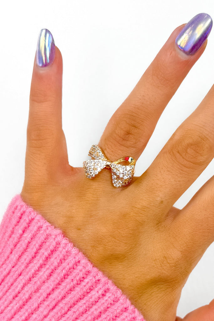 rhinestone bow ring