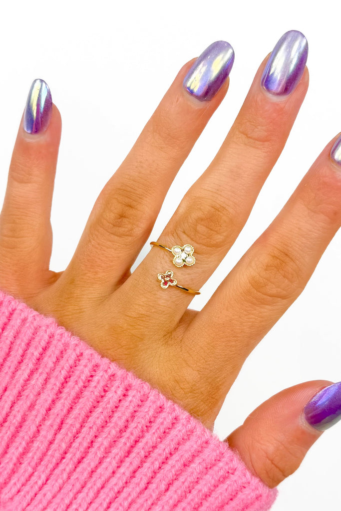 pearl clover ring